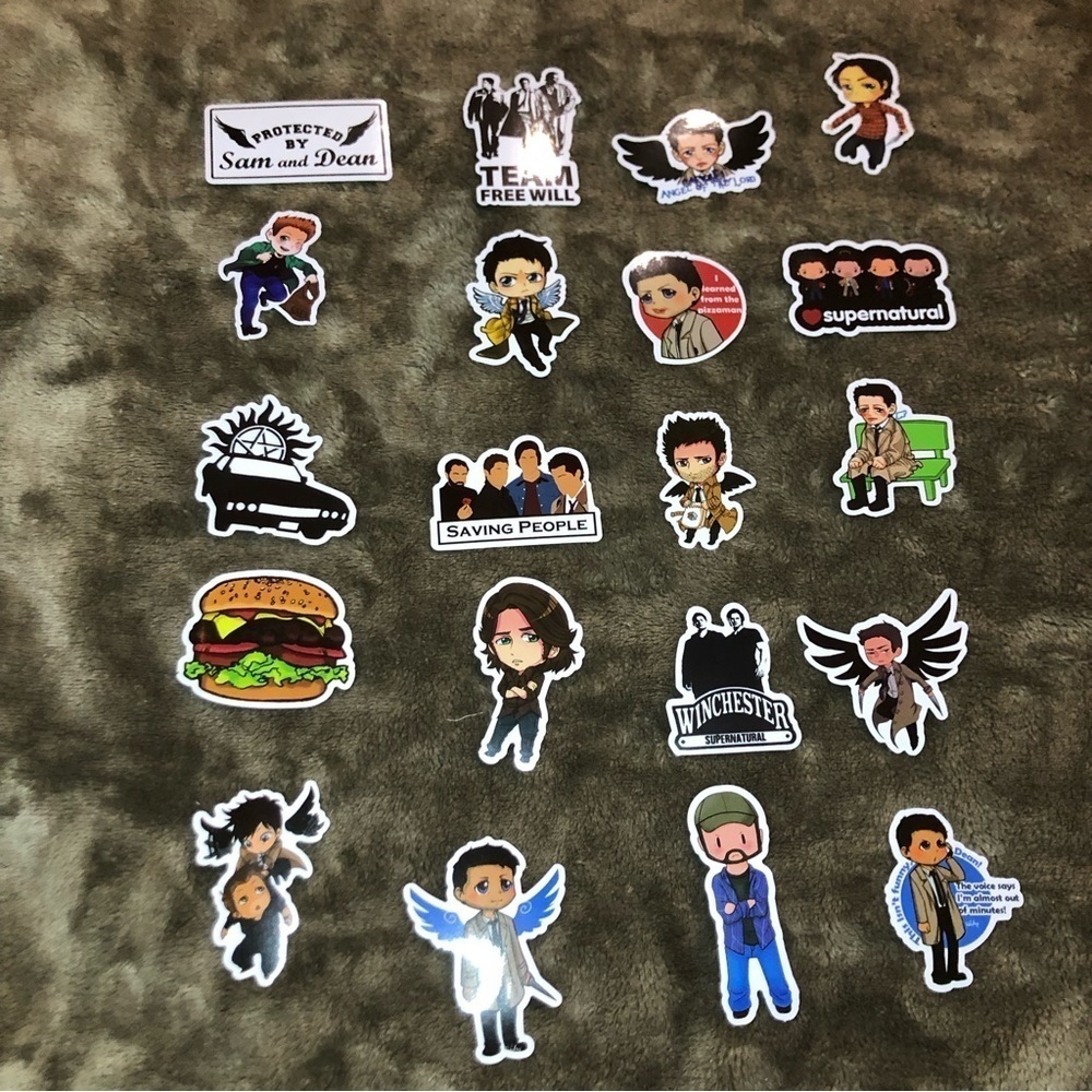 20 No Repeat Supernatural Cartoon Stickers